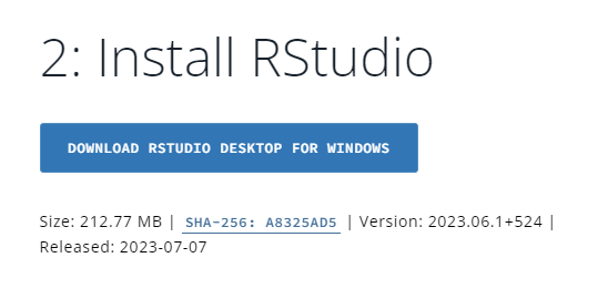 Botón para descaga de **RStudio**